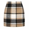 thumbnail image 1 of Aofany Plaid Skirt for Women High Waisted Fall Winter Mini Wrap Wool Skirts Comfy Bodycon Pencil Mini Skirts for Ladies, 1 of 5