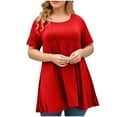 thumbnail image 1 of Aofany Plus Size Blouse for Women Short Sleeve Casual T Shirt Tunic Tops Crew Neck Loose Fitting Tee Shirt, 1 of 5