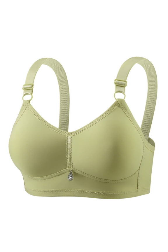 Plus Size Bras for Women Full Coverage Gathered Push Up Lingerie Adjustable Wirefree Bras Thin Breathable Wireless Bralettes, 38B/C-44B/C