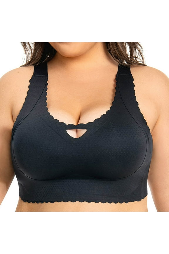 Plus Size Bras for Women Full Cup Seamless Push Up Shaping Wire Free Everyday Bra Size 40C-46C
