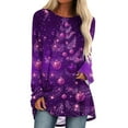 thumbnail image 1 of Aofany Plus Size Christmas Shirts for Women Xmas Tree Print Holiday Tops Long Sleeve Crewneck Tunic Blouses, 1 of 4