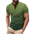 thumbnail image 1 of Aofany Plus Size Mens Henley Shirts Big And Tall Mens Casual Short Sleeve Button Tops Gradient Pullover Blouse, 1 of 4