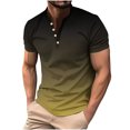 thumbnail image 1 of Aofany Plus Size Mens Henley Shirts Big And Tall Mens Casual Short Sleeve Button Tops Gradient Pullover Blouse, 1 of 4
