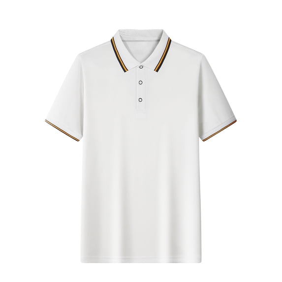 Aofany Plus Size Mens T Shirt Turndown Collar Short Sleeve Button Tops Casual Basic Pullover Blouse Sport Top