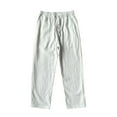 thumbnail image 1 of Aofany Plus Size Pants for Men Casual Drawstring Elastic Waist Cotton Linen Pants Summer Straight Pocket Trousers, 1 of 4
