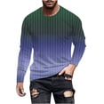 thumbnail image 1 of Aofany Plus Size Pullover T-shirt For Mens Gradient Long Sleeved Round Neck Blouse Tops, 1 of 4