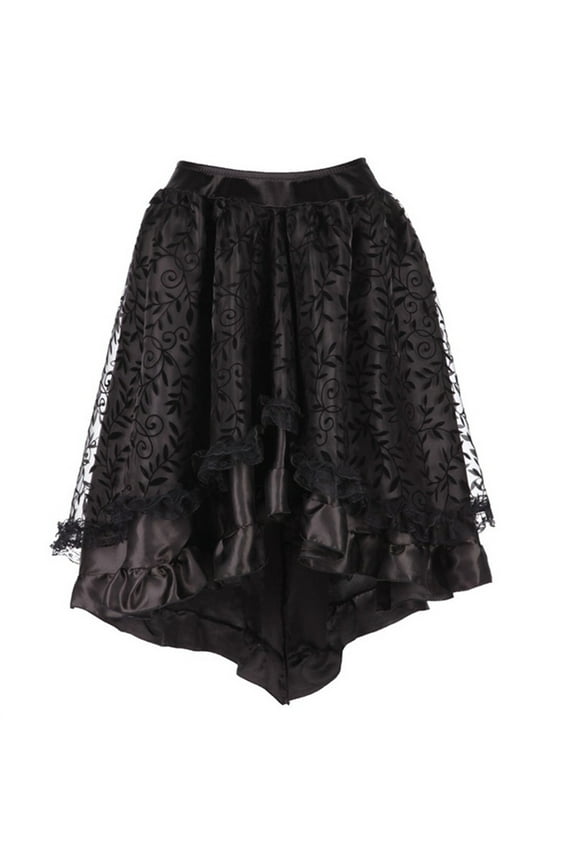 Plus Size Punk Mesh Skirt for Women Cosplay Costume Womens Retro Gothic Pirate Dance Skirts Show Outfits for Girl