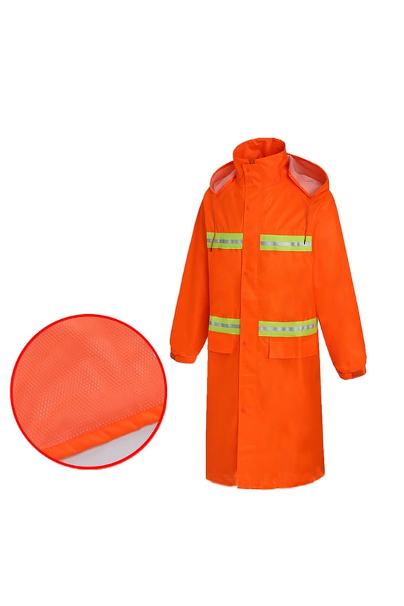 Plus Size Rain Poncho with Hood and Reflective Stripes, Big and Tall Rain Poncho, Ideal as Rain Ponchos for Adults