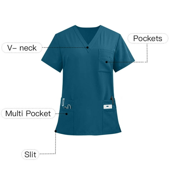 Aofany Plus Size Scrubs for Men Nurse Gifts Solid Color Scrub Tops Men Medical Nursing Tops Stretchy Scrub Shirts for Men