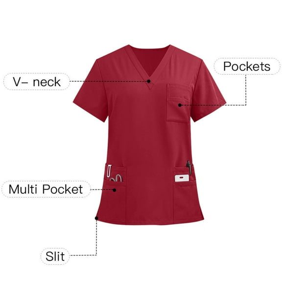 Aofany Plus Size Scrubs for Men Nurse Gifts Solid Color Scrub Tops Men Medical Nursing Tops Stretchy Scrub Shirts for Men