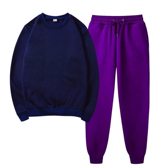 Aofany Plus Size Sets for Women Women's Fashion Solid Color Sweatsuits Round Neck Long Sleeve Pullover Sweatshirt Drawstring Sweatpants Casual Sports 2pcs Sets
