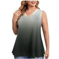 thumbnail image 1 of Aofany Plus Size Tank Tops for Women Flowy V Neck Women Shirts Loose Fit Summer Sleeveless Gradient Tops, 1 of 5