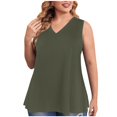 thumbnail image 1 of Aofany Plus Size Tank Tops for Women Flowy V Neck Women Shirts Loose Fit Summer Sleeveless Tops, 1 of 5