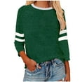 thumbnail image 1 of Aofany Plus Size Tops for Women Color block Crewneck Tunic Striped Tops 3/4 Sleeve T Shirts Sale, 1 of 6