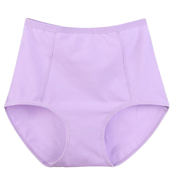 Aofany Plus Size Underwear for Women Solid High Waist Leak Proof Panties Comfy Pure Cotton Crotch Briefs