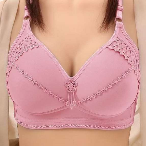 Aofany Plus Size Wireless Bras for Women, Push up Adjustable Seamless Bralette, No Underwire Comfortable Full Support Brassiere, 38B/C-44B/C