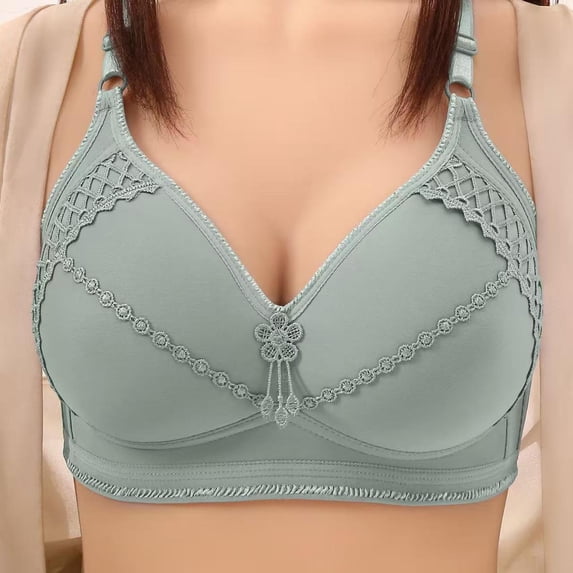 Aofany Plus Size Wireless Bras for Women, Push up Adjustable Seamless Bralette, No Underwire Comfortable Full Support Brassiere, 38B/C-44B/C