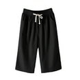 thumbnail image 1 of Aofany Plus Size Women Capris Trousers Elastic Waist Casual Pockets Straight Pants Relaxed Fitting Cotton Comfy Capris Pant, 1 of 3