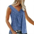 thumbnail image 1 of Aofany Plus Size Women V Neck Broken Flowers Tank Tops Sleeveless Leisure Summer Vest T-Shirt, 1 of 4