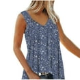 thumbnail image 1 of Aofany Plus Size Women V Neck Broken Flowers Tank Tops Sleeveless Leisure Summer Vest T-Shirt, 1 of 3