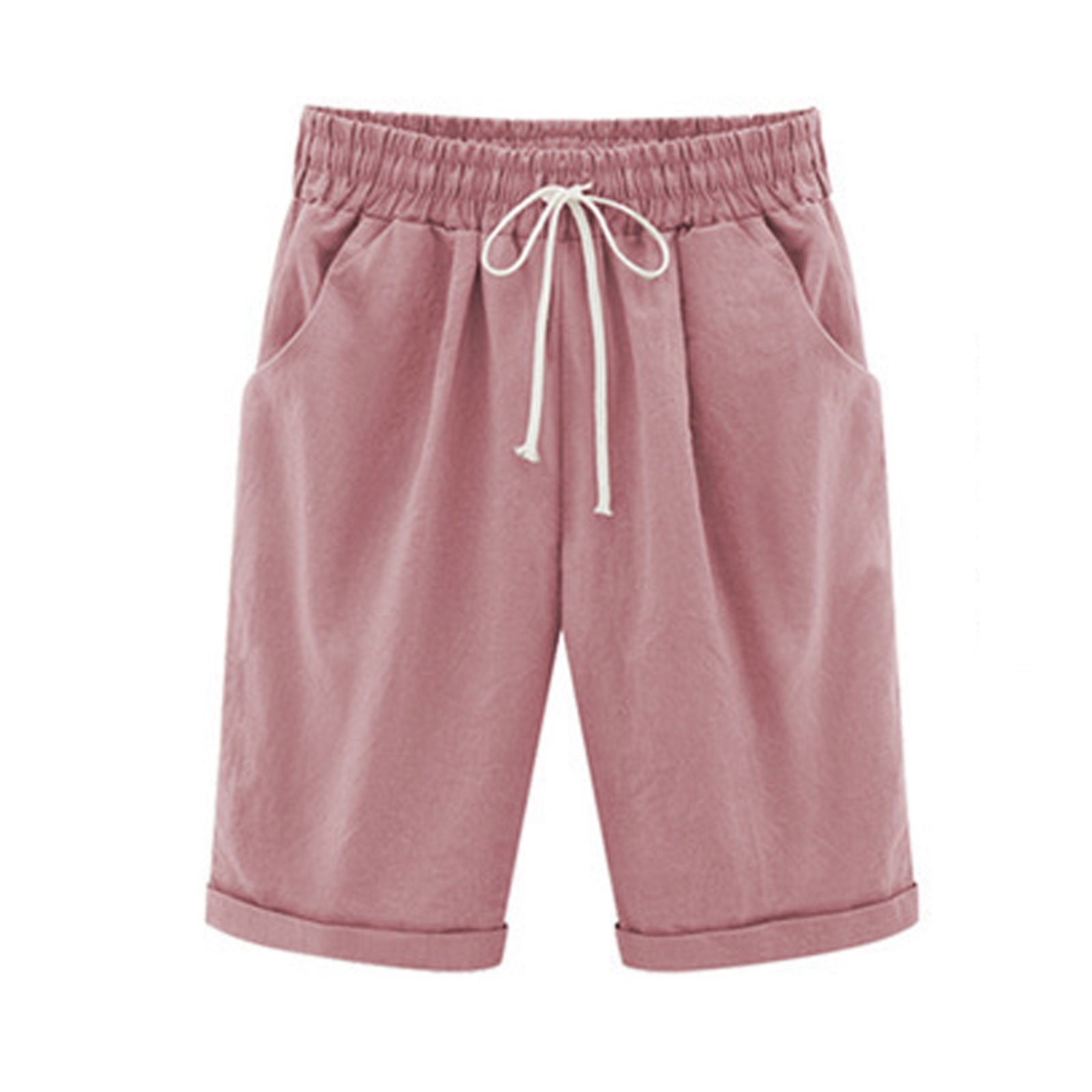 Aofany Plus Size Womens Summer Shorts Cotton Linen Pants Casual Shorts On Clearance