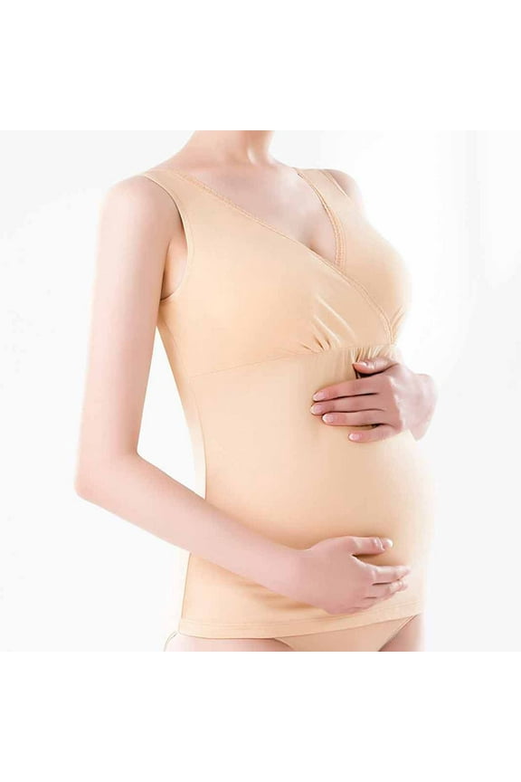 Pregnant Women's Breast-feeding Tank Tops Sleeveless Basic Nursing Tops Maternity Clothing