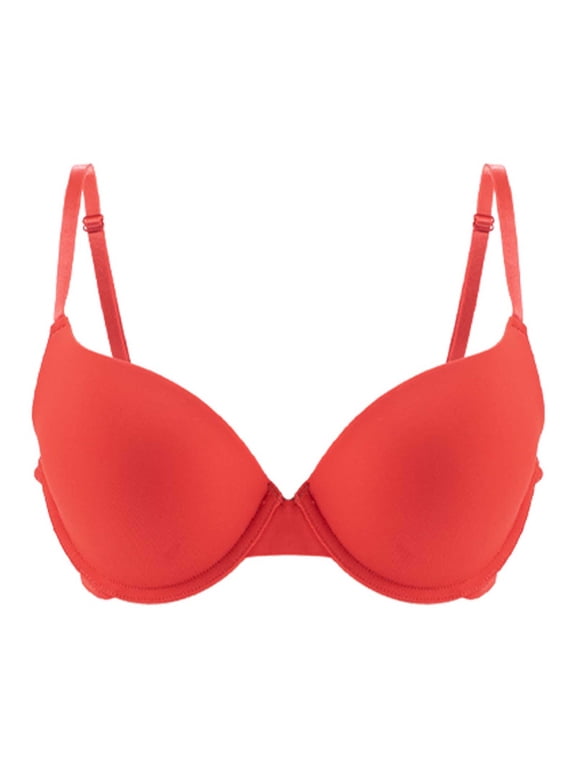 Push-up Bra for Women Plus Size Plunge T-Shirt Bra Everyday Comfort Underwire Seamless Bras, 40D-46D