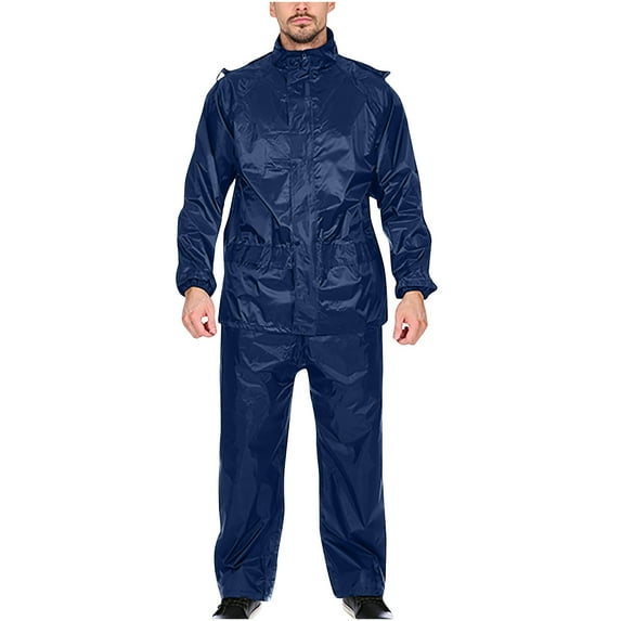 Aofany Rain Coat Men's and Women's Adult Raincoat Set, Outdoor Duty Split Raincoat and Rain Pants, Complete Protection Against Heavy Rainstorms