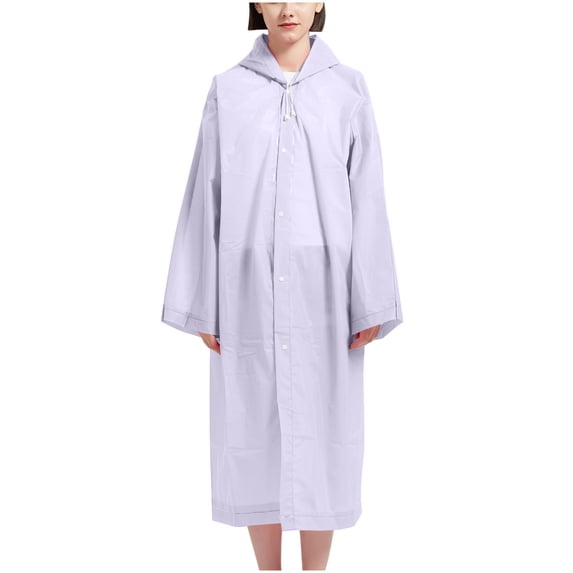 Aofany Reusable EVA Rain Ponchos for Adults, Raincoats with Adjustable Hood and Drawstring, Emergency Waterproof Unisex for Women and Men