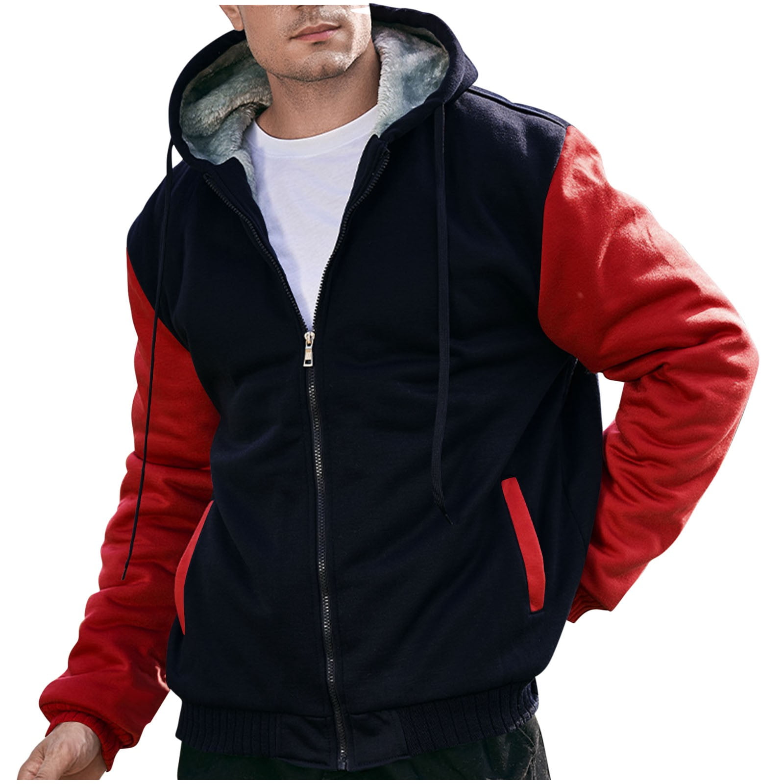Aofany Sales Hoodies for Men, Mens Hoodies Zipper Hooded Sweater Coat Men's Solid Color Cardigan Men's Fashion Hoodies & Sweatshirts