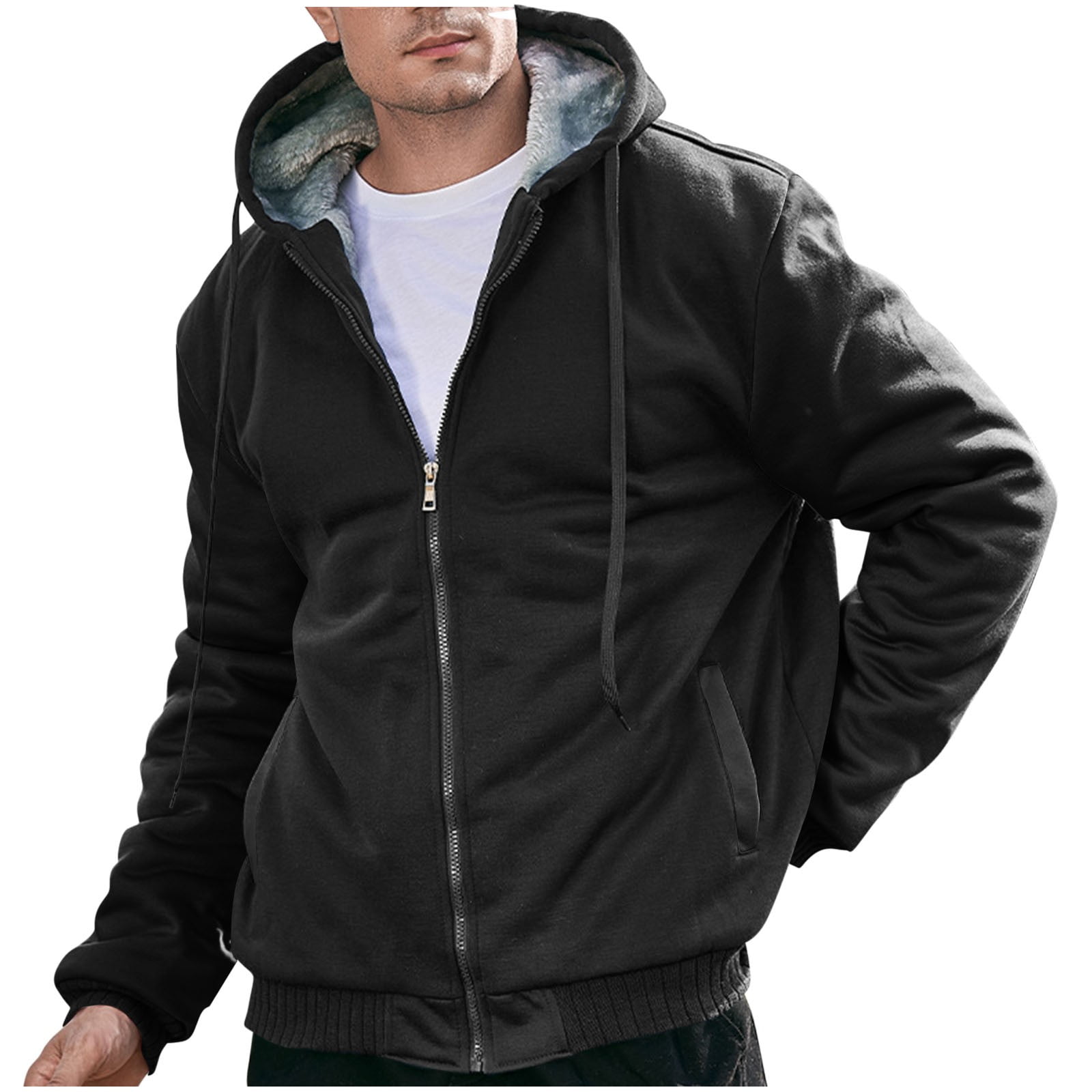 Aofany Sales Hoodies for Men, Mens Hoodies Zipper Hooded Sweater Coat Men's Solid Color Cardigan Men's Fashion Hoodies & Sweatshirts