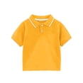 thumbnail image 1 of Aofany School Uniform for Girls Boys Short Sleeve Lapel Pullover Shirts Solid Color Comfy Uniform Shirts with Button 1-11 Years, 1 of 3