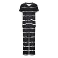 thumbnail image 1 of Aofany Scrubs Set for Women Nurse Medical Uniform Stripes Stretchy Scrubs Suits V Neck Pocket Top with Wide Leg Jogger Pants, 1 of 3