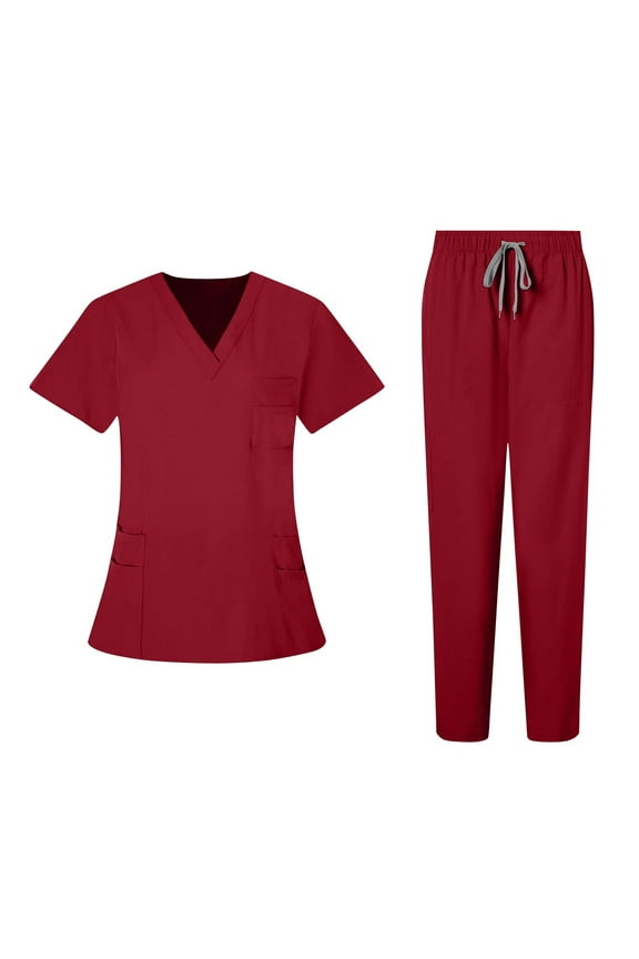 Scrubs Set for Women Nurse Uniform Jogger Suit Stretch Tank Top and Pants for Nurse Workwear