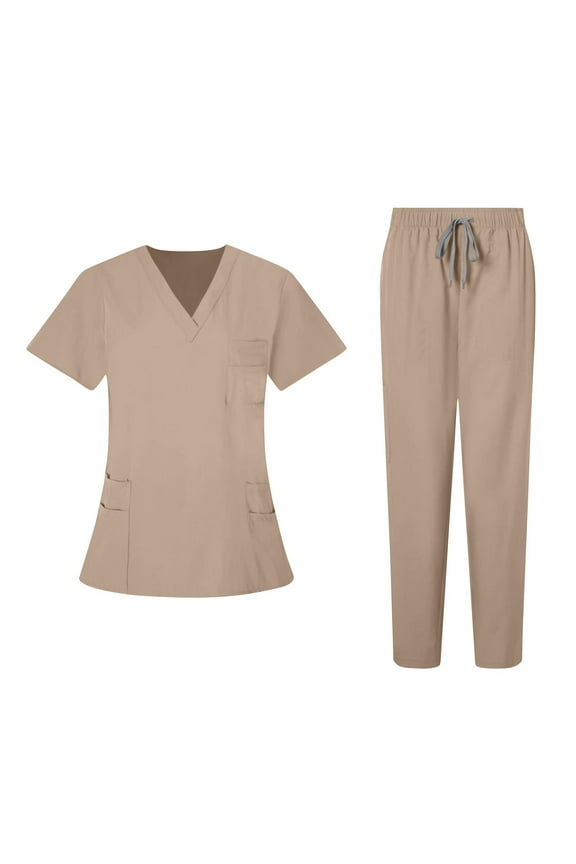 Scrubs Set for Women Nurse Uniform Jogger Suit Stretch Tank Top and Pants for Nurse Workwear