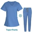 thumbnail image 1 of Aofany Scrubs Set for Women Nurse Uniform Jogger Suit Stretch Top and Pants with Pocket for Nurse Workwear, 1 of 3