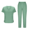 thumbnail image 1 of Aofany Scrubs Sets for Women Medical Uniform Comfy Short Sleeve Tops and Pants with Pockets Two-Pieces Scrubs Sets, 1 of 7
