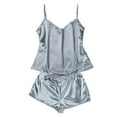 thumbnail image 1 of Aofany Sexy Satin Pajamas Set Silk Lingerie Women Sleepwear Top Shorts Homewear, 1 of 3