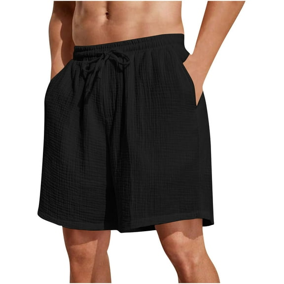 Aofany Shorts for Men Summer Casual Comfy Drawstring High Waisted Beach Shorts Mens Big and Tall Shorts with Pockets