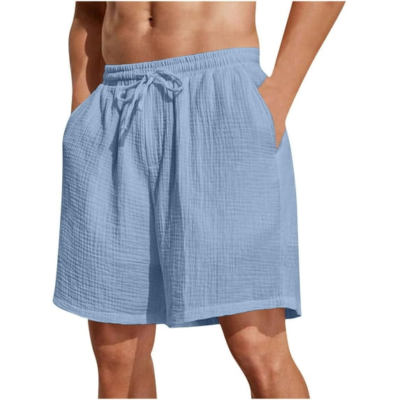 Aofany Shorts for Men Summer Casual Comfy Drawstring High Waisted Beach Shorts Mens Big and Tall Shorts with Pockets