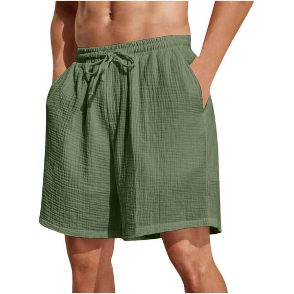 Aofany Shorts for Men Summer Casual Comfy Drawstring High Waisted Beach Shorts Mens Big and Tall Shorts with Pockets