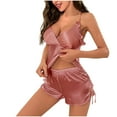 thumbnail image 1 of Aofany Silk Pajamas for Women, Women's Silk Satin Ruffled Pajamas Sets Shorts Sets Sleepwear Satin Pajamas Shorts Set Nightwear Pajama Sets for Women 2 Piece, 1 of 7