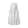 thumbnail image 1 of Aofany Skirts for Women Elegant Solid Maxi Skirt Elastic High Waist Pleated Casual Womens A Line Long Skirts, 1 of 3