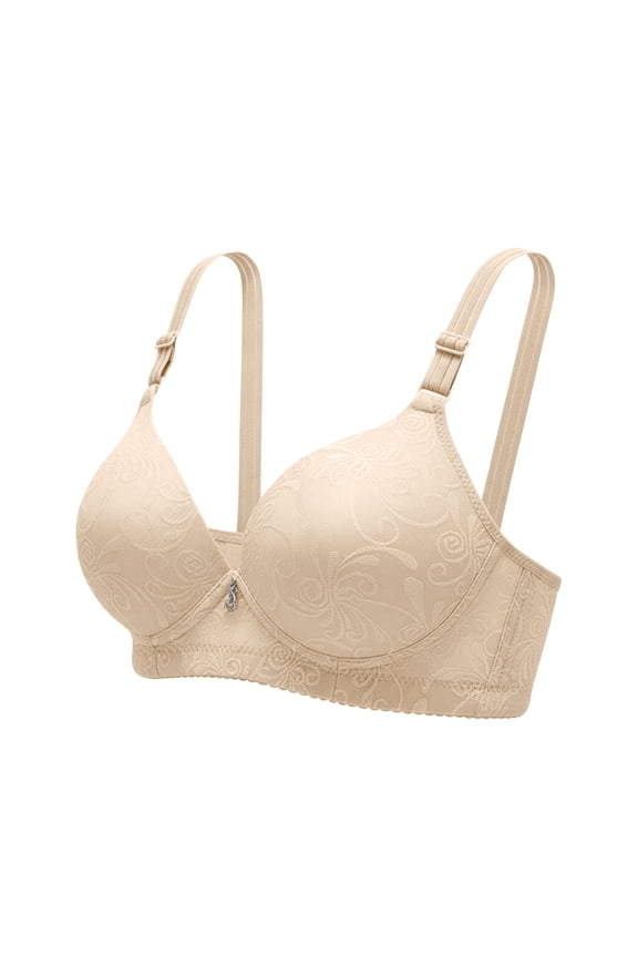 Smooth Wireless Bras for Women No Underwire Comfort Seamless Everyday Bra V Neck Push up Bralettes, 36B/C-42B/C