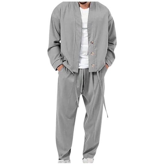 Aofany Solid Suits For Men Tracksuit 2 Piece Set Activewear Full Zip Warm Tracksuit Sports Set Casual Sweat Suit Athletic Jogging Sport Sweatsuit