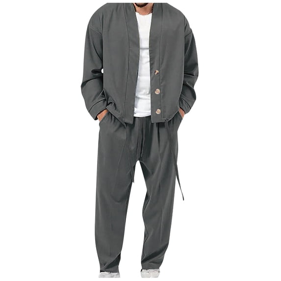 Aofany Solid Suits For Men Tracksuit 2 Piece Set Activewear Full Zip Warm Tracksuit Sports Set Casual Sweat Suit Athletic Jogging Sport Sweatsuit