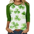 thumbnail image 1 of Aofany St Patricks Day Tops for Women 3/4 Sleeve Crewneck Shamrock Shirts Casual Trendy Festival Holiday Tunic Tee Tops, 1 of 6