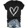 thumbnail image 1 of Aofany Summer Tops for Womens Fashion Women Valentine's Day Print Short Sleeve T-shirt Graphic Tops, 1 of 2