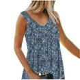 thumbnail image 1 of Aofany Summer Womens Plus Size Tank Tops V Neck Casual Flowy Sleeveless Shirts Printed Blouse, 1 of 3