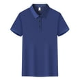 thumbnail image 1 of Aofany Summer Womens Sports Short Sleeve T Shirts 2024 Buttons Lapel Tees Active Comfy Loose Fit Casual Tunic Tops, 1 of 2
